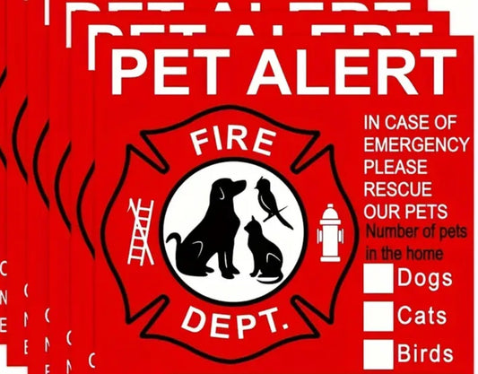 Pet Alert Window Decal Sticker